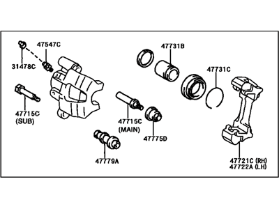 2004 Toyota Camry Brake Caliper - 47730-33210