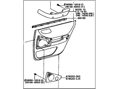 Toyota 67630-AC060-C1 Board Sub-Assy, Rear Door Trim, RH