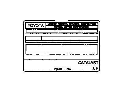 Toyota 11298-22105 Plate, Emission Control Information