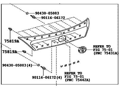 Toyota 76801-0T020-B1 Garnish Sub-Assembly, Ba