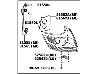 Toyota 81550-0T020 Lamp Assembly, Rear Combination