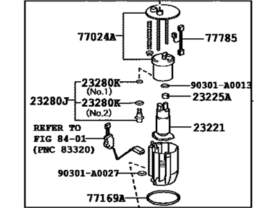 Toyota 77020-0T020 Fuel Suction Tube Assembly W/Pump & Gage