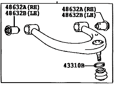 Toyota 48610-60050 Front Suspension Upper Control Arm Assembly Right