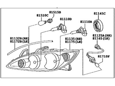 Toyota 81150-06190 Driver Side Headlight Assembly Composite