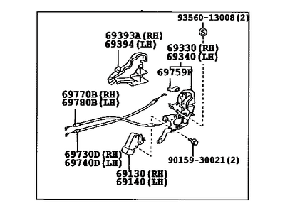 2004 Toyota Sequoia Door Lock - 69060-0C010