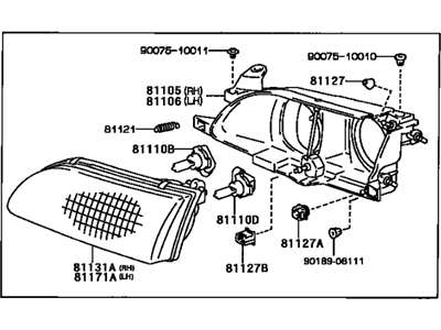 1993 Toyota Corolla Headlight - 81150-02040