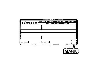 Toyota 11298-0P201 Label, Emission Control Information