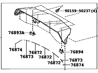 Toyota 76085-0E925 Spoiler Sub-Assembly, Rear