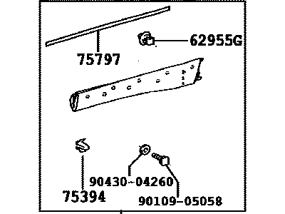 Toyota 75076-0E071-B1 MOULDING Sub-Assembly, R