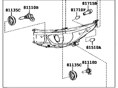 Toyota 81110-0E360 Passenger Side Headlight Assembly