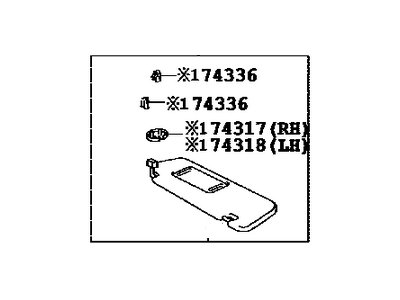 2011 Toyota Camry Sun Visor - 74320-33C01-E0