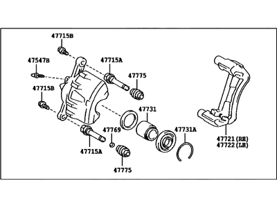 2000 Toyota RAV4 Brake Caliper - 47730-42010