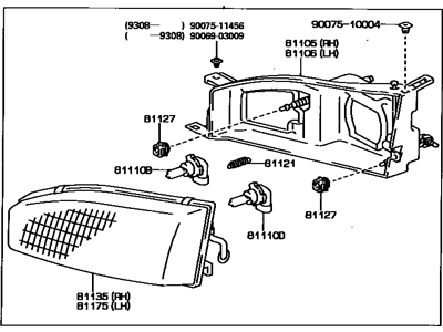 1992 Toyota Camry Headlight - 81110-33010