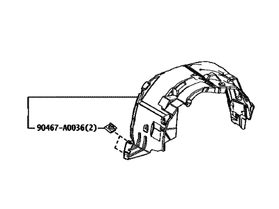 Toyota 53875-0C090 LINER, FR FENDER, RH