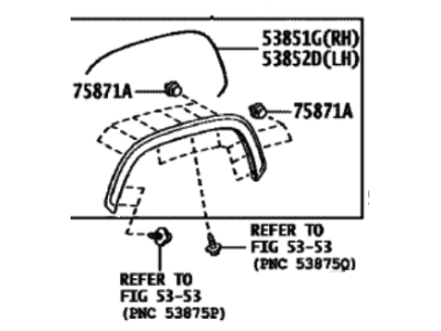 Toyota 75085-0C900 MOULDING S/A, FR FEN