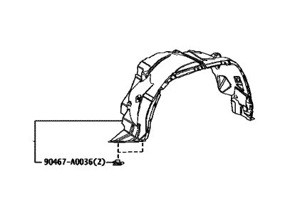 Toyota 53876-0C080 LINER, FR FENDER, LH