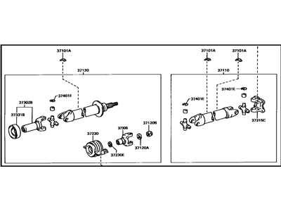 Toyota 37100-0W050 Propelle Shaft Assembly W/Center Bearing