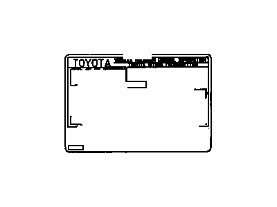 Toyota 11298-75670 Plate, Emission Control Information