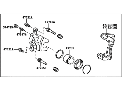 Toyota Prius AWD-e Brake Caliper - 47750-47060