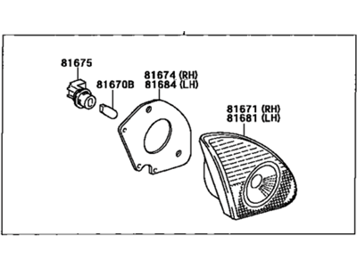 2006 Toyota Matrix Back Up Light - 81680-02030