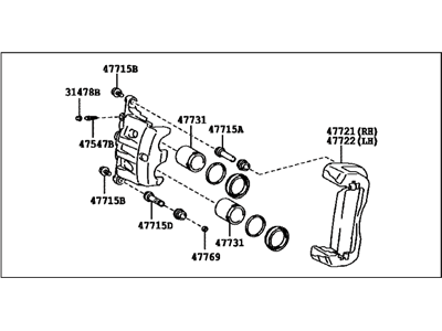 Toyota Highlander Brake Caliper - 47730-0E030