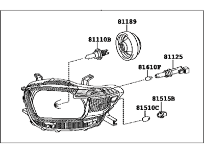 2010 Toyota Highlander Headlight - 81110-0E100