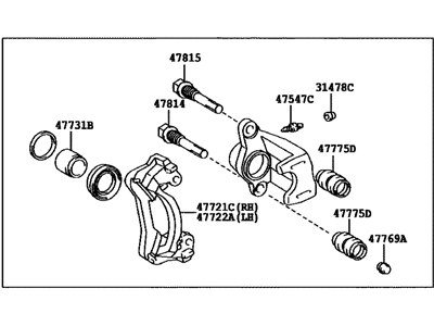 Toyota Highlander Brake Caliper - 47850-48050