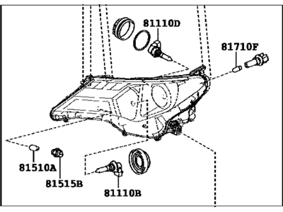 Toyota 81150-0R042 Driver Side Headlight Assembly