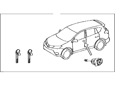 2014 Toyota RAV4 Door Lock Cylinder - 69052-0R050