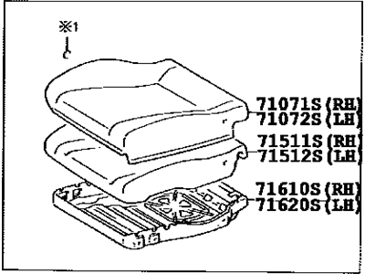 Toyota 71410-1D580-A1 Cushion Assembly, Front Seat, RH