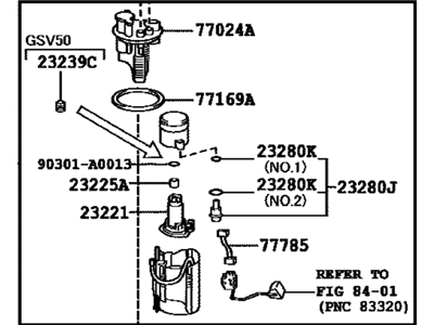 Toyota Camry Fuel Pump - 77020-06306