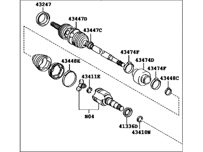 Toyota 43410-47040 Shaft Assembly, Front Drive, Right