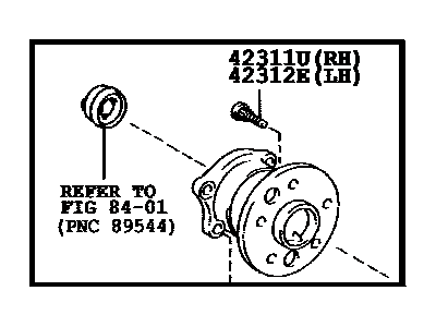 Toyota 42450-48010 Rear Axle Bearing And Hub Assembly, Right