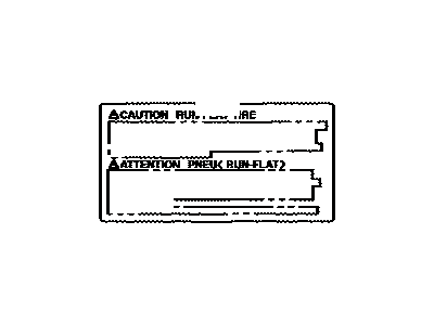 Toyota 42666-08010 Label, Run Flat Tire