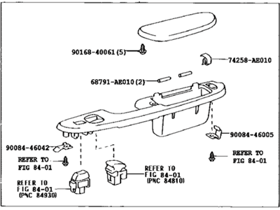 Toyota 74230-AE040-E1 Panel Assy, Front Door Armrest Base, RH