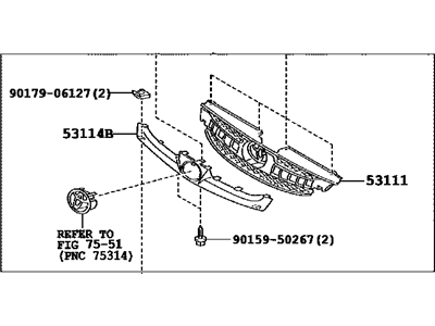 Toyota 53101-08050-D0 Radiator Grille Sub-Assembly