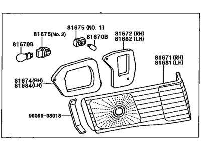 Toyota 81680-AA020 Lamp Assy, Back Up, LH