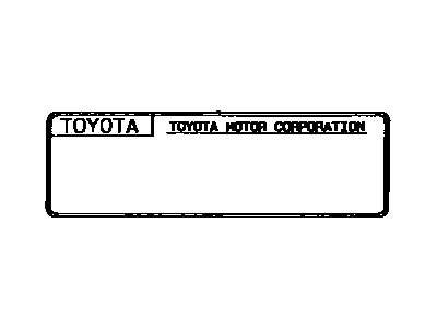 Toyota 11293-16060 Plate, Engine Caution