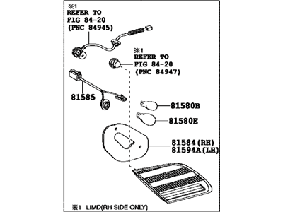 Toyota Avalon Back Up Light - 81590-07020