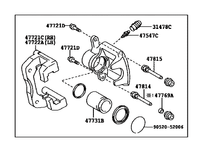 2014 Toyota RAV4 Brake Caliper - 47850-42070