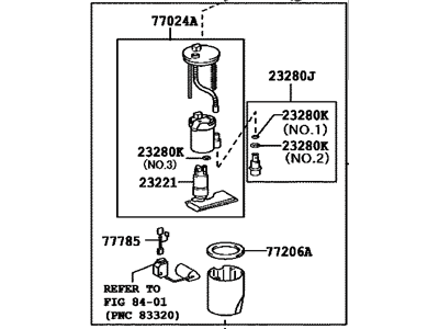 Toyota Camry Fuel Pump - 77020-07040