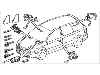 1998 Toyota Sienna Ignition Lock Cylinder - 69005-45010