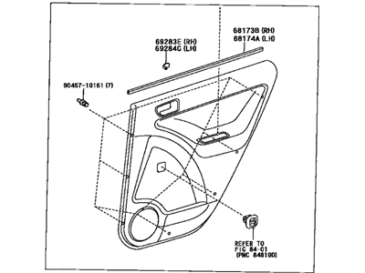 Toyota 67640-02820-B4 Board Sub-Assy, Rear Door Trim, LH