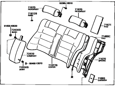 Toyota 71480-91A13-05 Back Assembly, Rear Seat