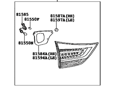 81580-08030 Genuine Toyota Lamp Assembly, Rear, RH