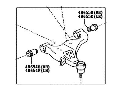 Toyota 48068-04060 Front Suspension Control Arm Sub-Assembly, No.1 Right