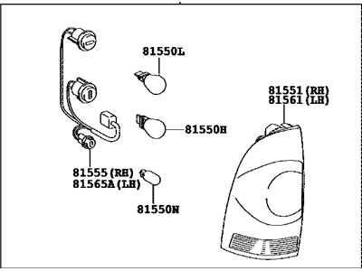 Toyota 81560-04160 Lamp Assembly, Rear Combination