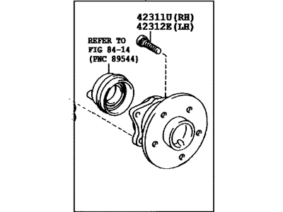 Toyota 42450-47030 Rear Axle Bearing And Hub Assembly, Left