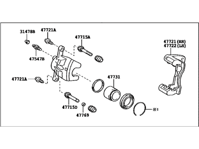 2015 Toyota Yaris Brake Caliper - 47730-12B00