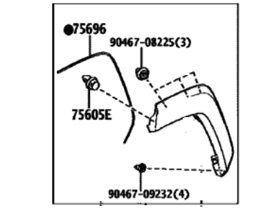 Toyota 75606-0R180-C0 MOULDING SUB-ASSY, Q